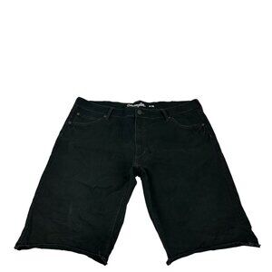 Wrangler Mens Slim Black Denim Jeans Shorts Size 40 Casual Comfort Fit